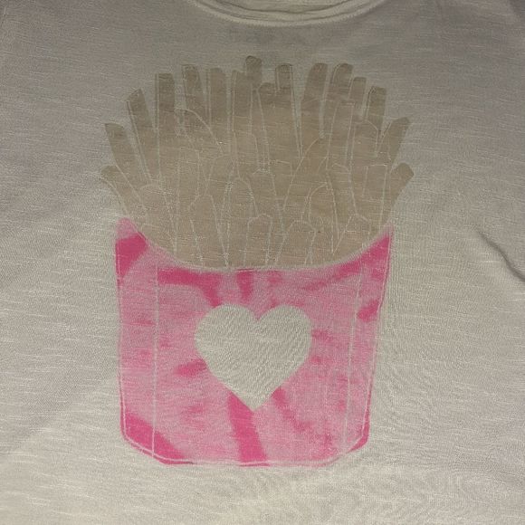 Aeropostale Bethany Mota Sparkly Fast Food French Fries Crop Top Medium GUC - Picture 3 of 6